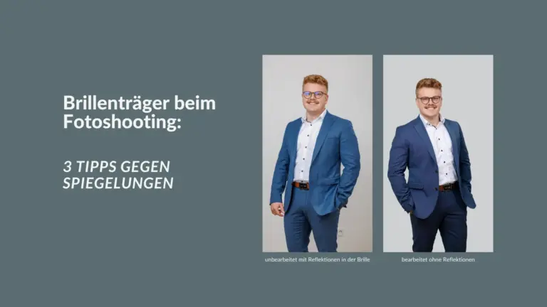 Brillenträger beim Fotoshooting: Tipps gegen Spiegelungen