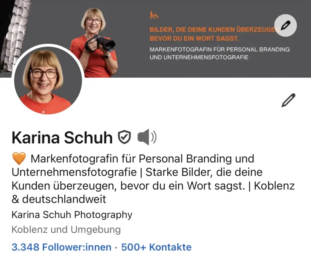 LinkedIn-Profil mit professionellem Businessfoto statt Selfie als Profilbild